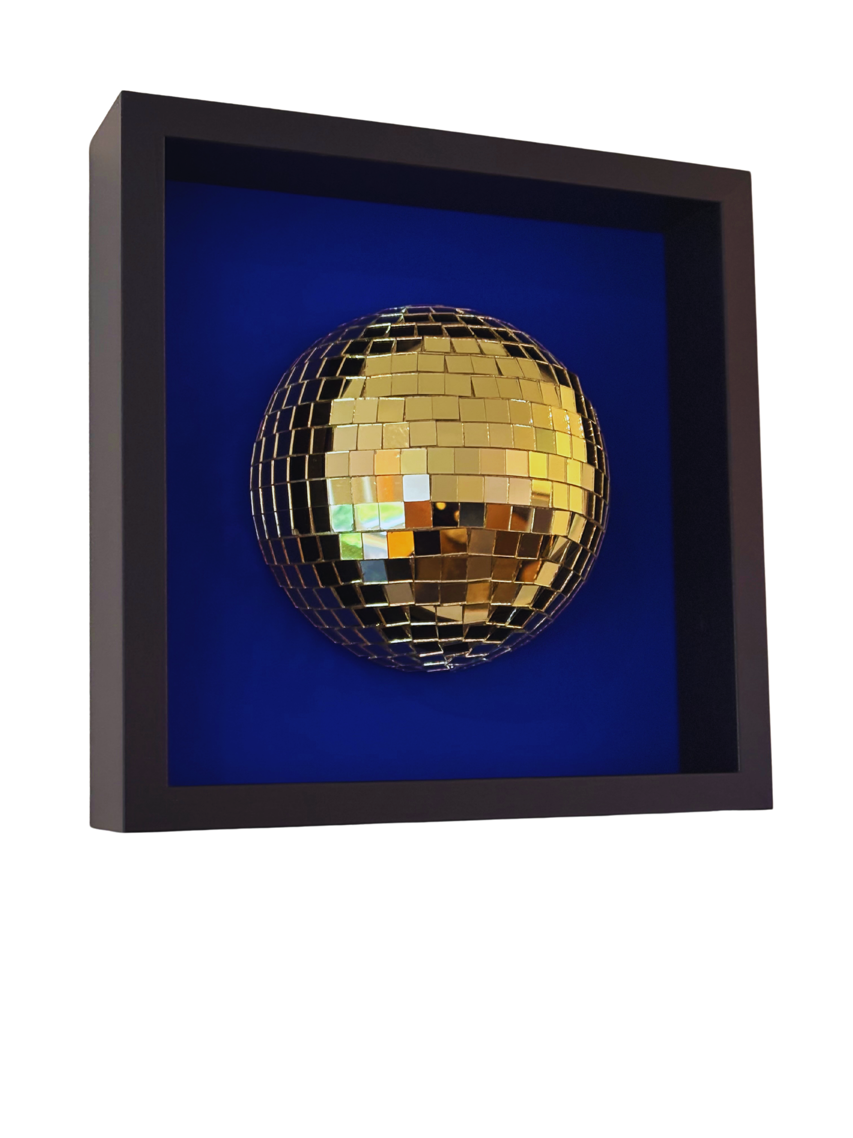 Disco Ball Gold 25x25 Blue