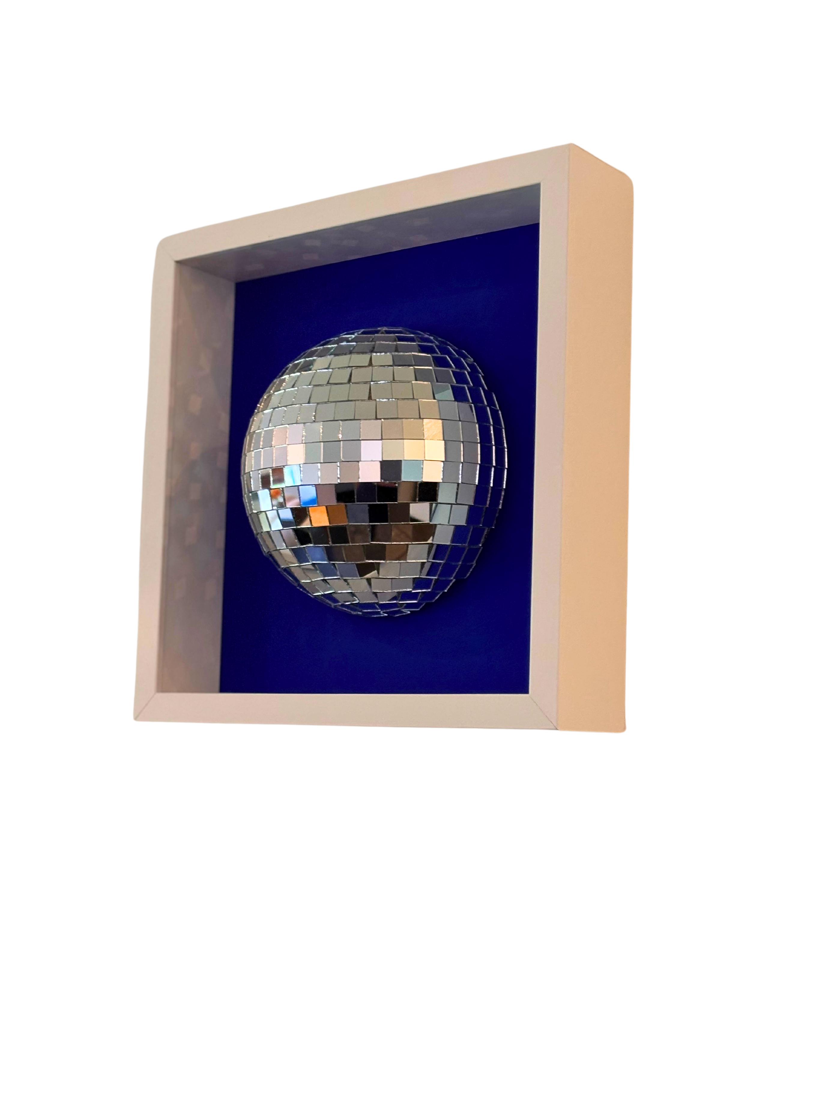 Disco Ball Silver 25x25 Blue
