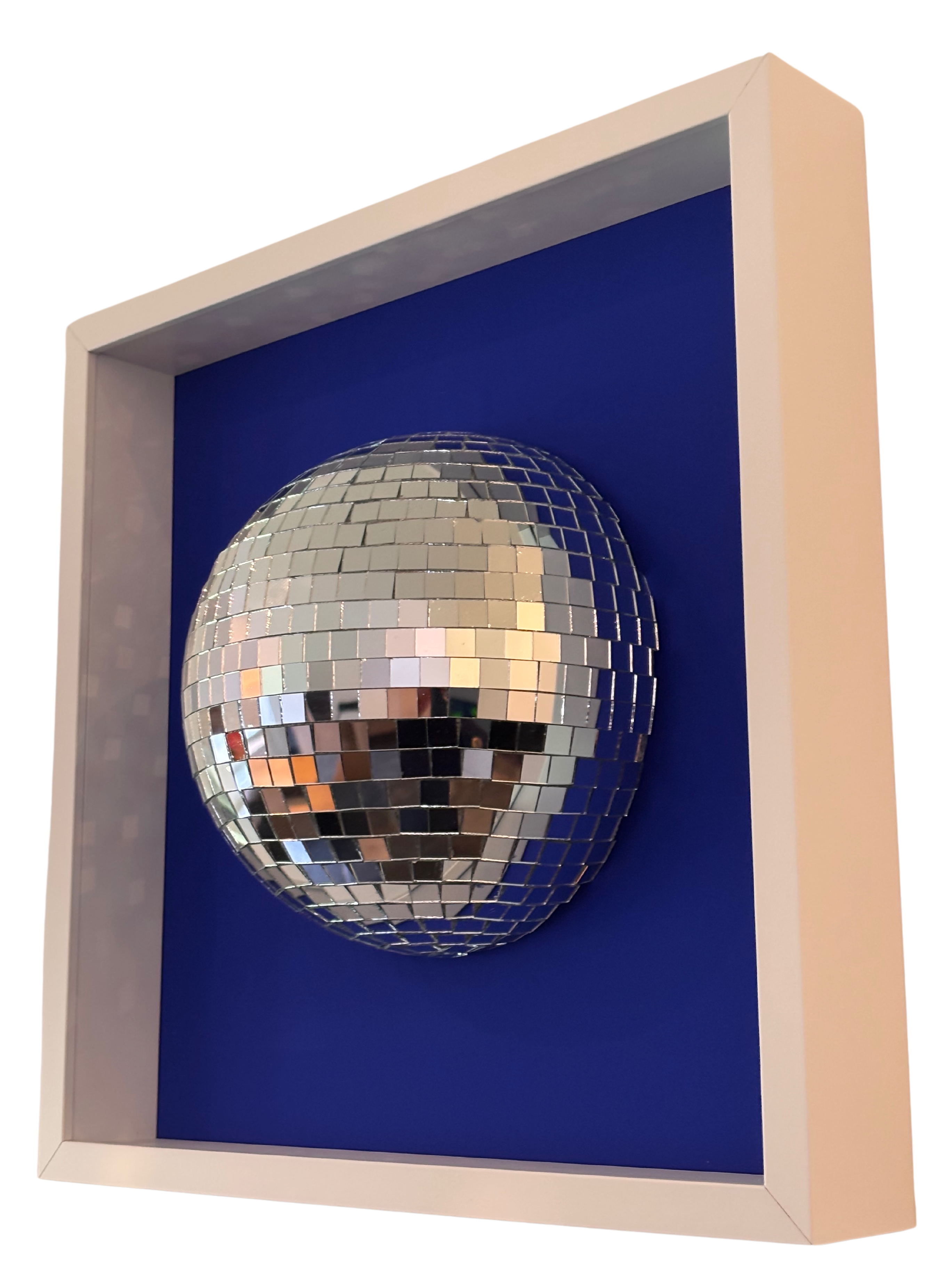 Disco Ball Silver 35x35 Blue
