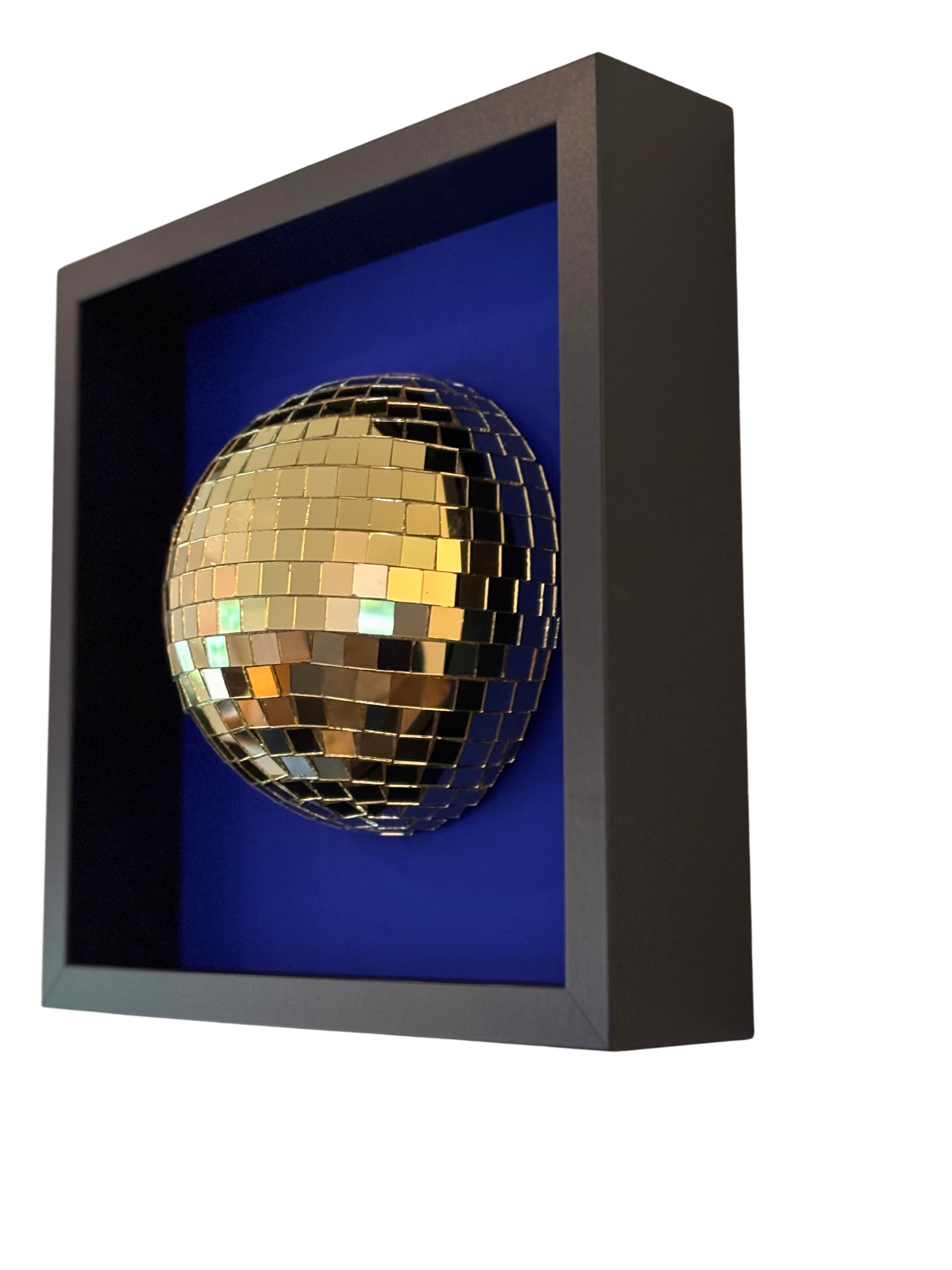 Disco Ball Gold 25x25 Blue