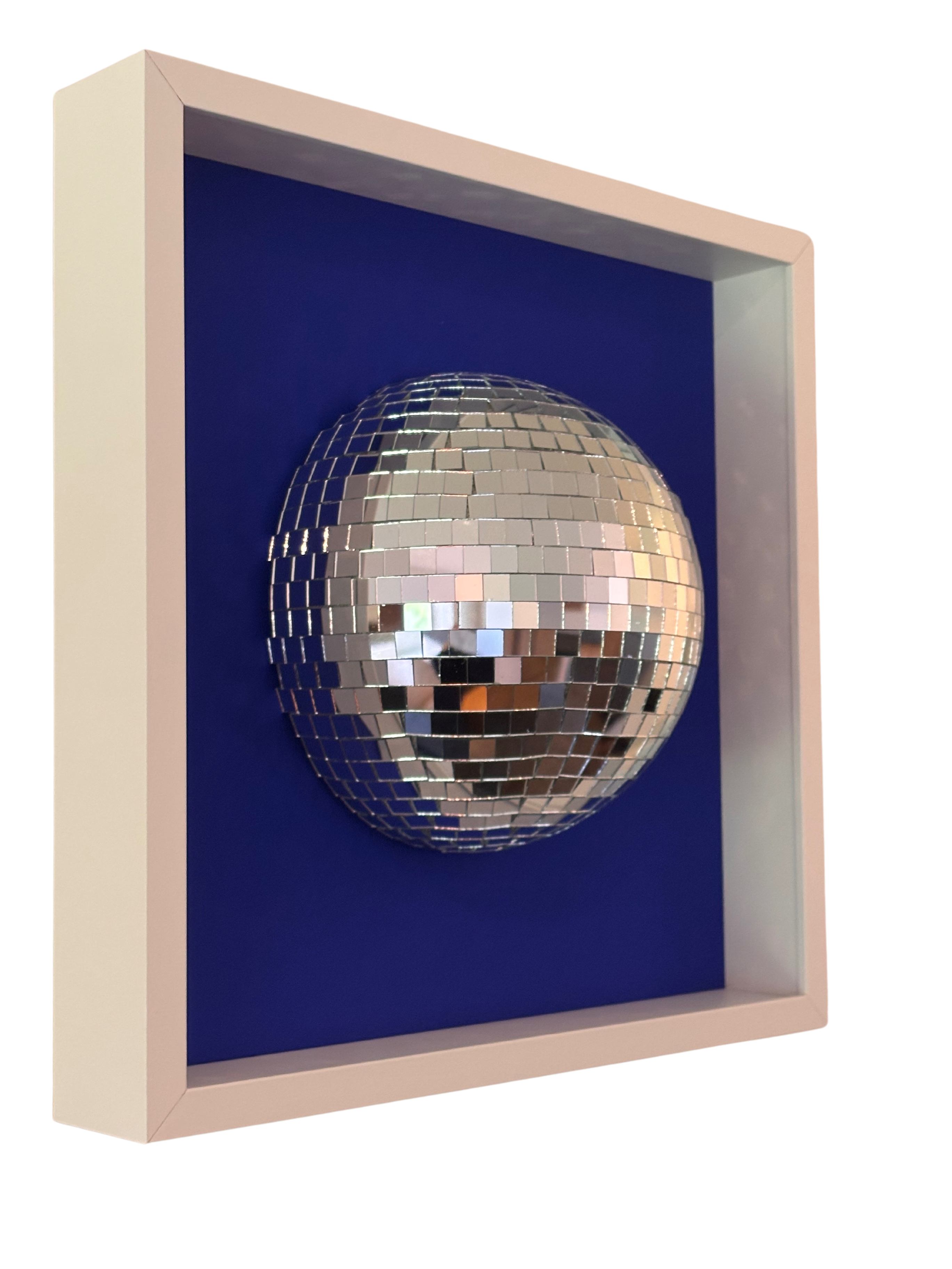 Disco Ball Silver 35x35 Blue