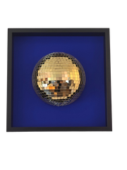 Disco Ball Gold 35x35 Blue