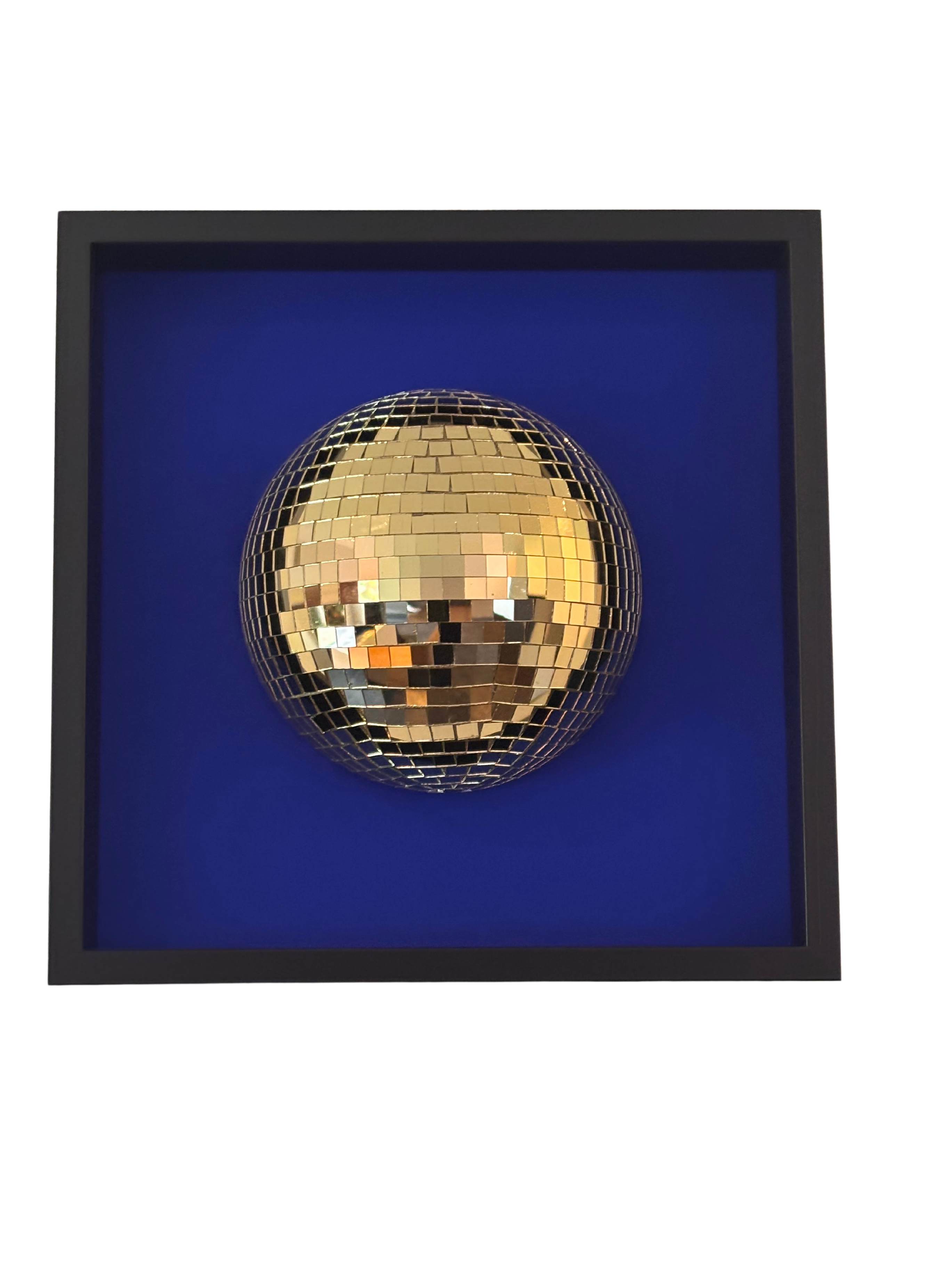 Disco Ball Gold 35x35 Blue