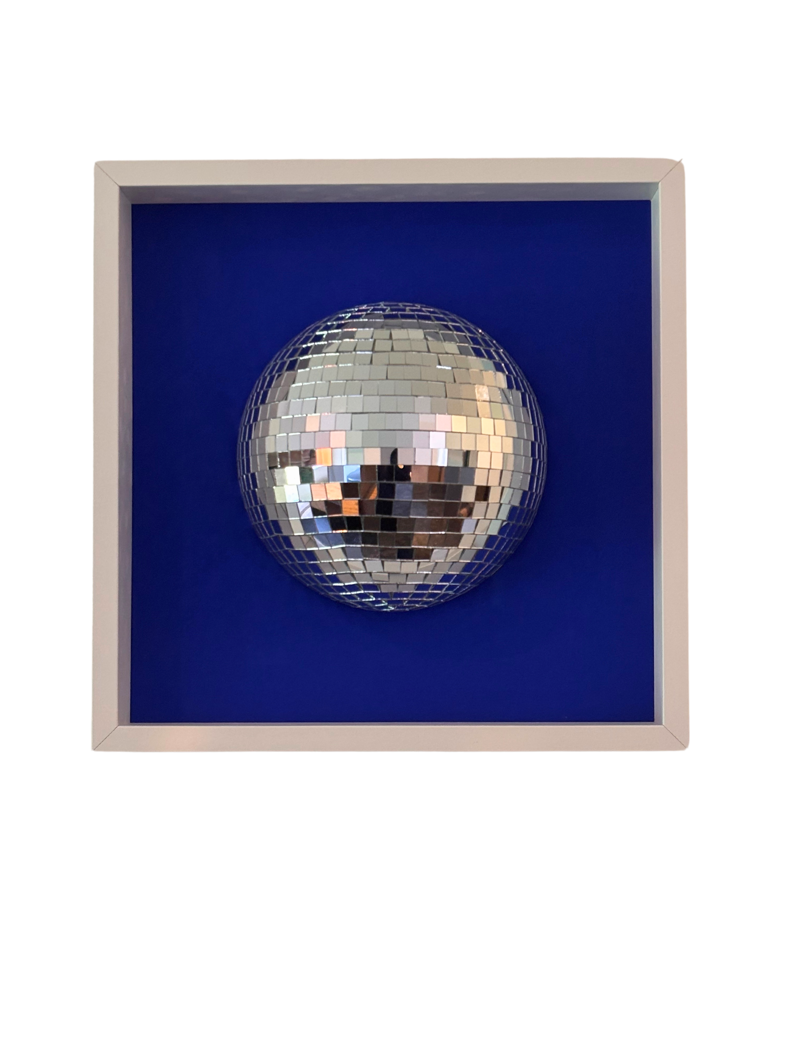 Disco Ball Silver 35x35 Blue